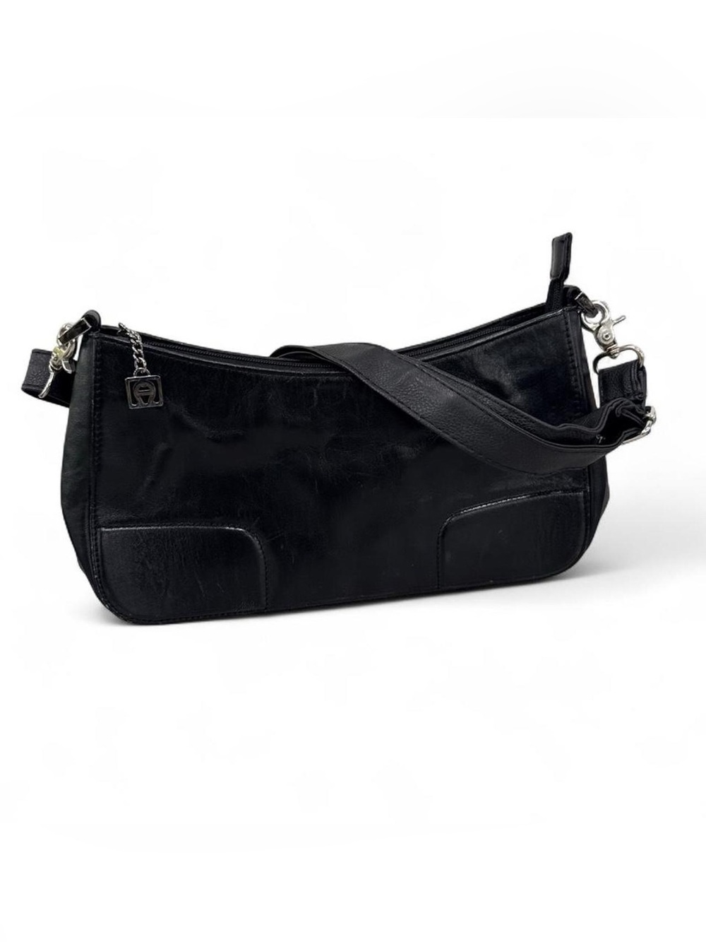 Black Atienne Aigner Leather Shoulder Bag